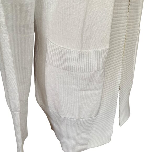 Folunsi women's medium white long sleeve stretchy open cardigan sweater - Picture 6 of 13